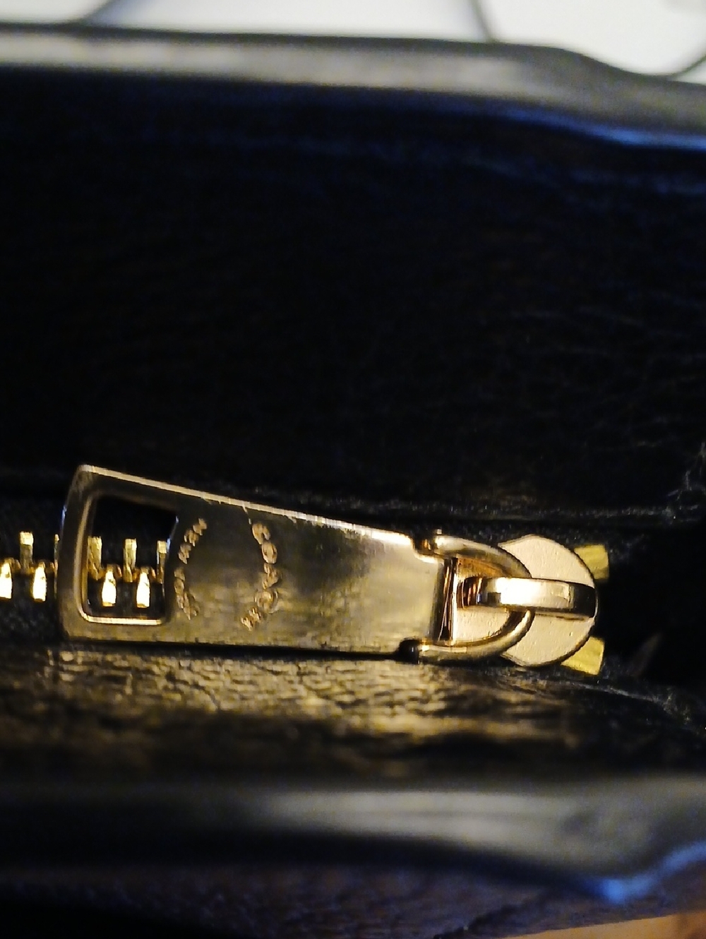 Coach Black Leather Tote with Gold Chain Straps - Picture 7 of 16